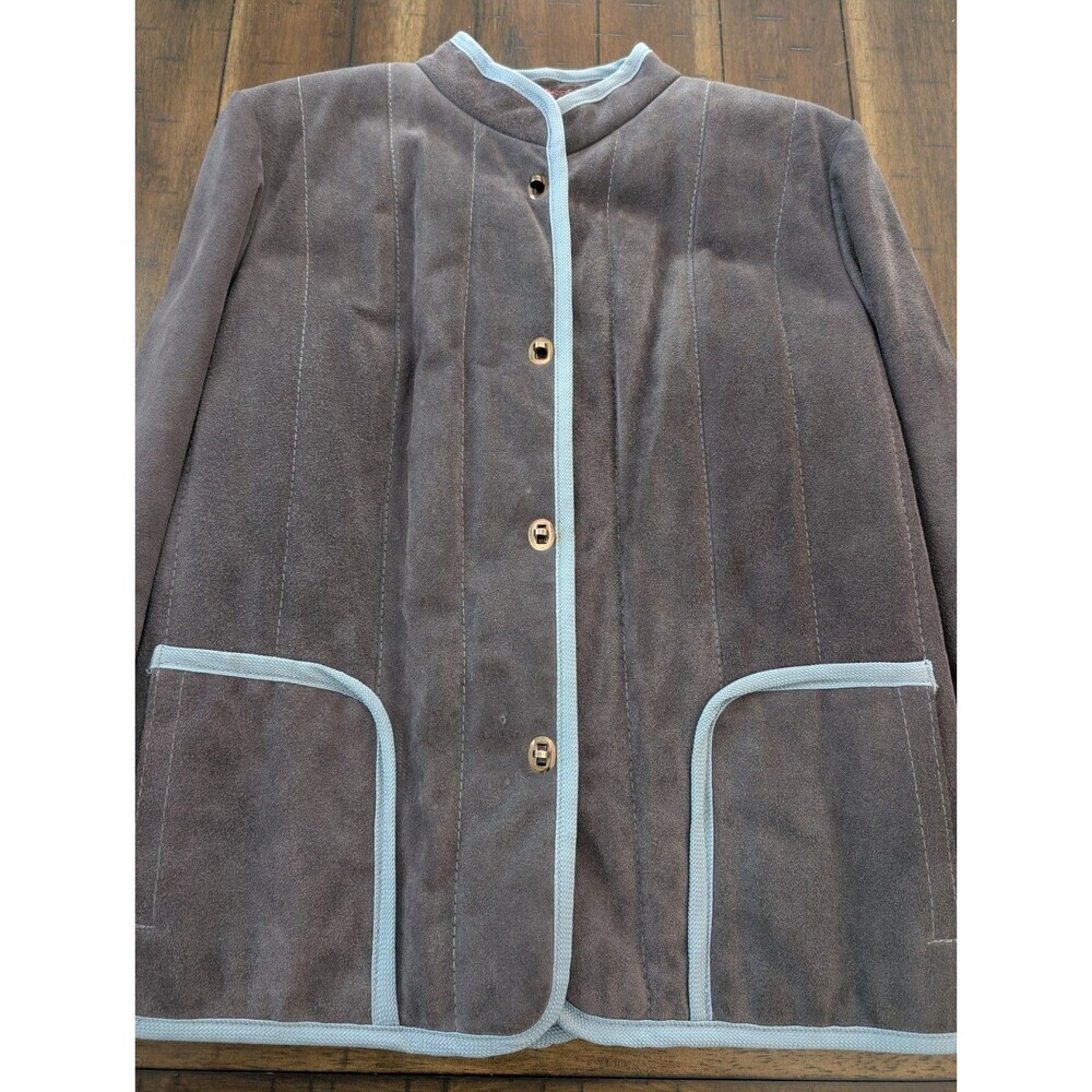 Sasson Austrian Style Faux Leather Suede Shearling Jacket Women's Size 11/12 - Picture 2 of 10